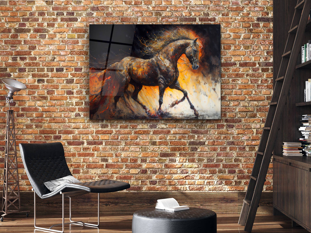 Horse Glass Printing Wall Art - Modern Glass Wall Decor