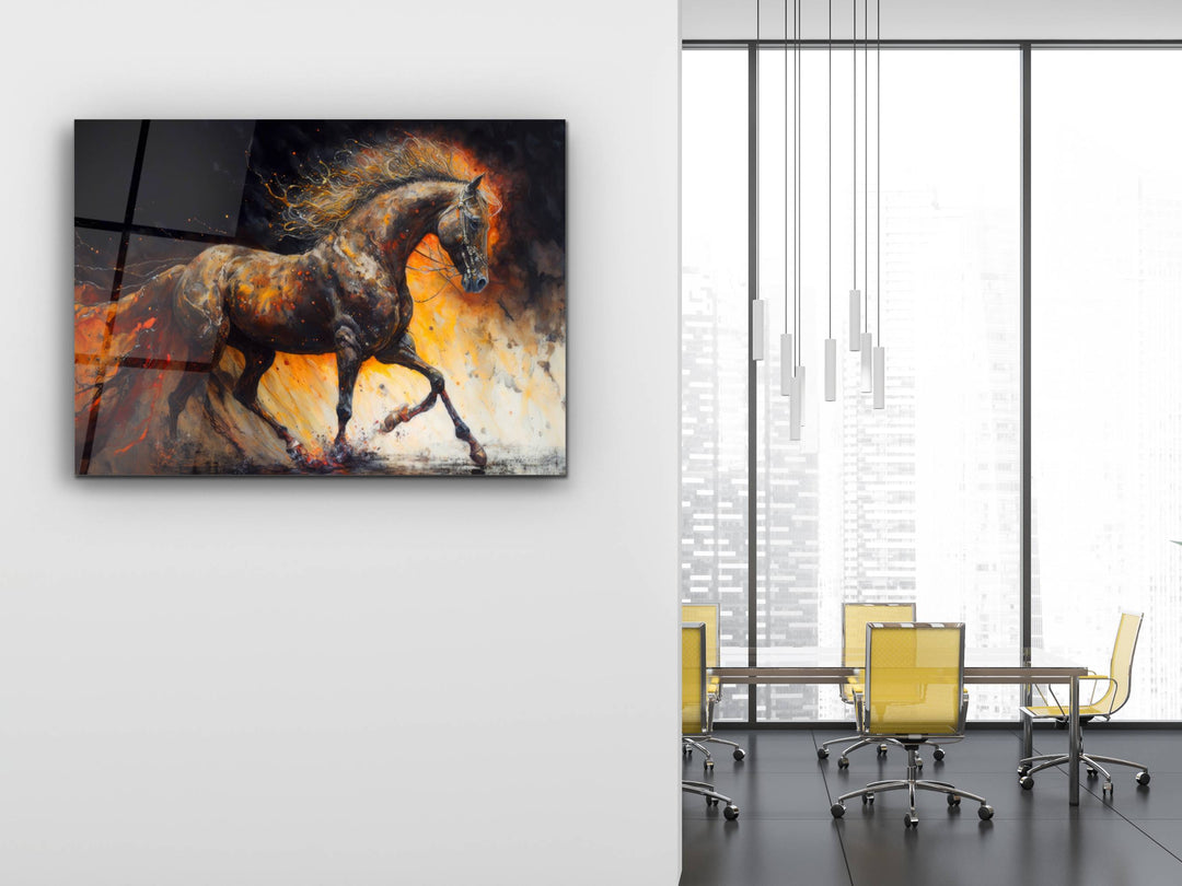 Horse Glass Printing Wall Art - Modern Glass Wall Decor