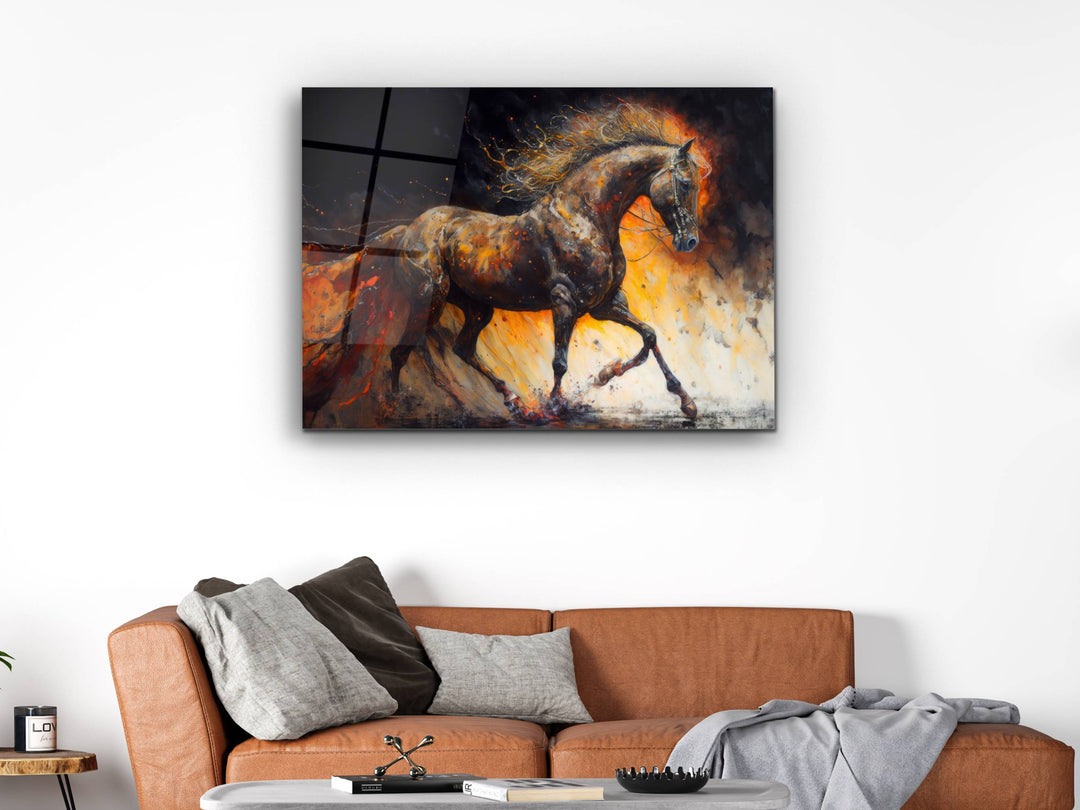 Horse Glass Printing Wall Art - Modern Glass Wall Decor