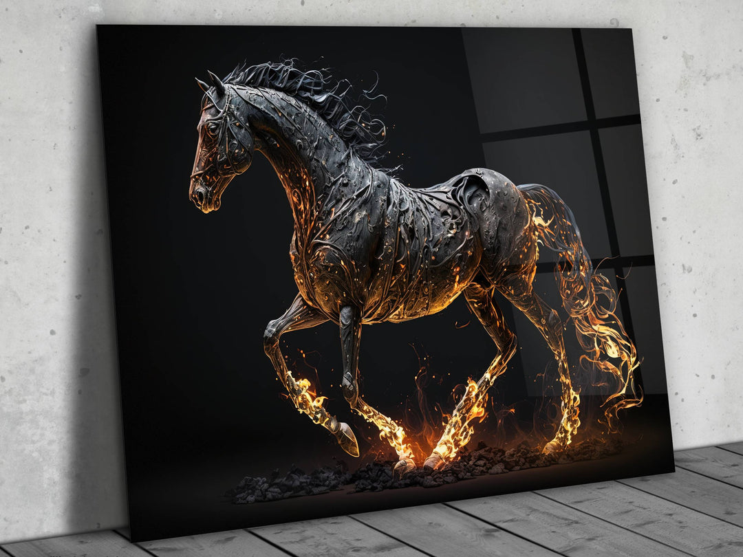 Horse Glass Printing Wall Art - Modern Glass Wall Decor