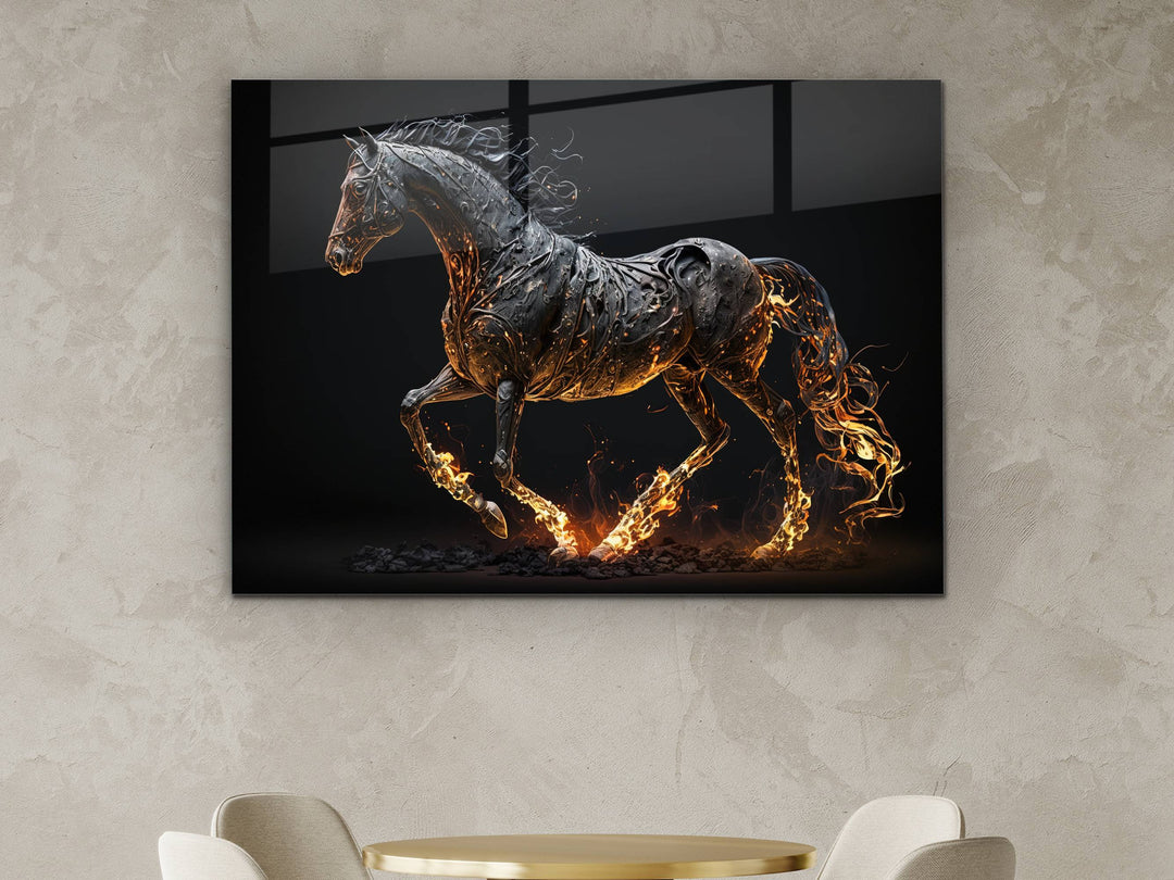 Horse Glass Printing Wall Art - Modern Glass Wall Decor