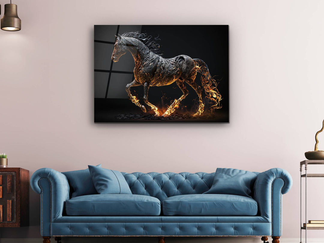 Horse Glass Printing Wall Art - Modern Glass Wall Decor