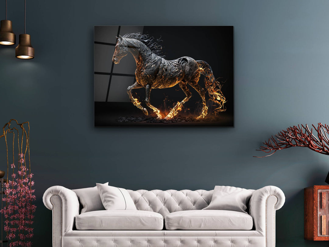 Horse Glass Printing Wall Art - Modern Glass Wall Decor