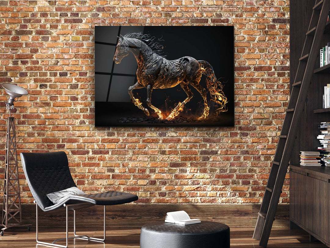 Horse Glass Printing Wall Art - Modern Glass Wall Decor