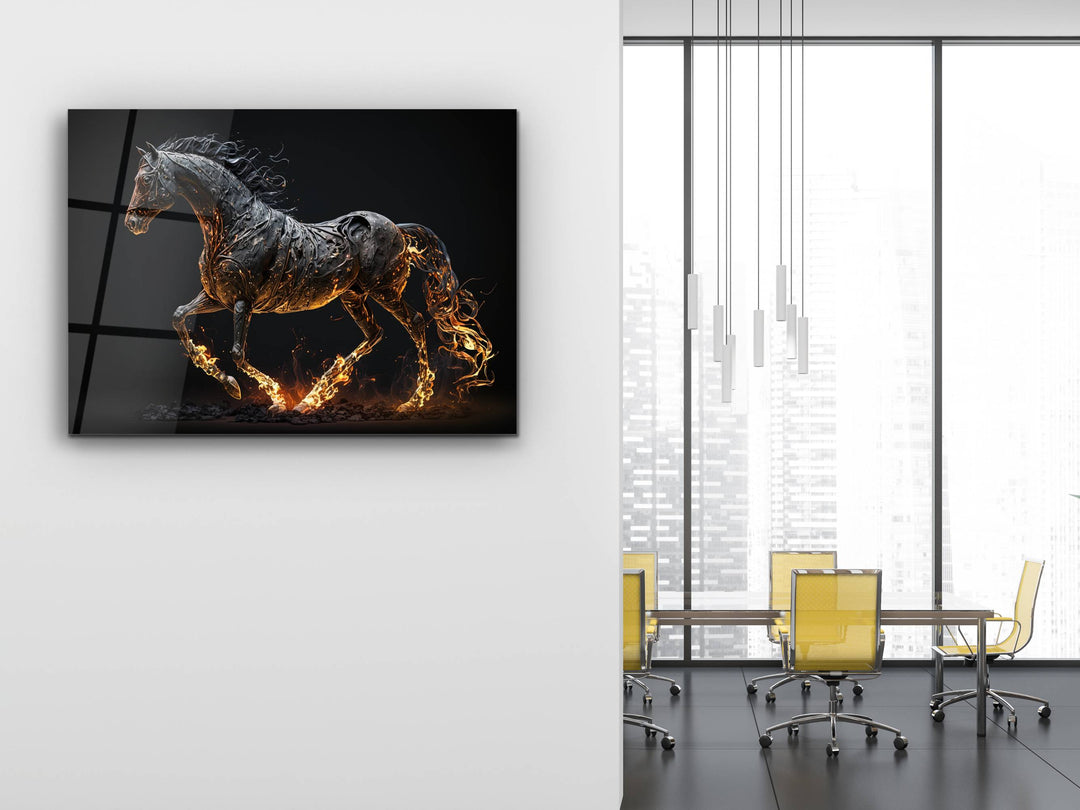 Horse Glass Printing Wall Art - Modern Glass Wall Decor