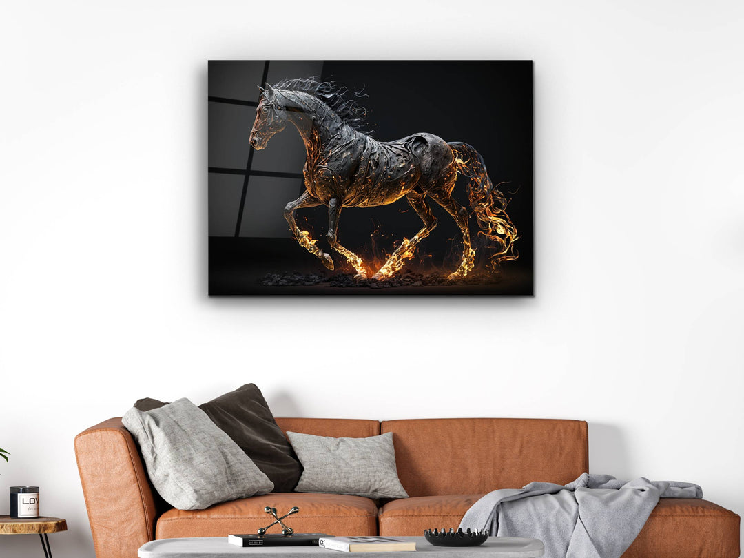 Horse Glass Printing Wall Art - Modern Glass Wall Decor