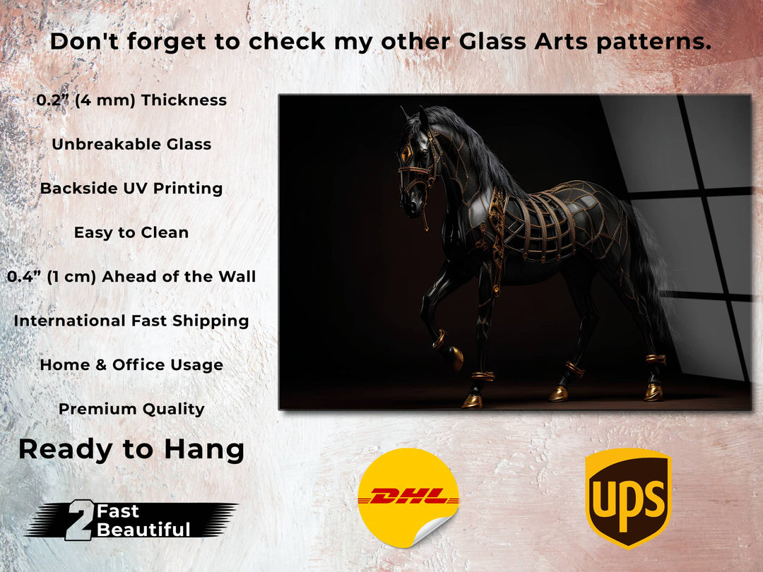 Horse Glass Printing Wall Art - Modern Glass Wall Decor