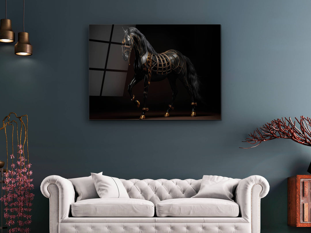 Horse Glass Printing Wall Art - Modern Glass Wall Decor