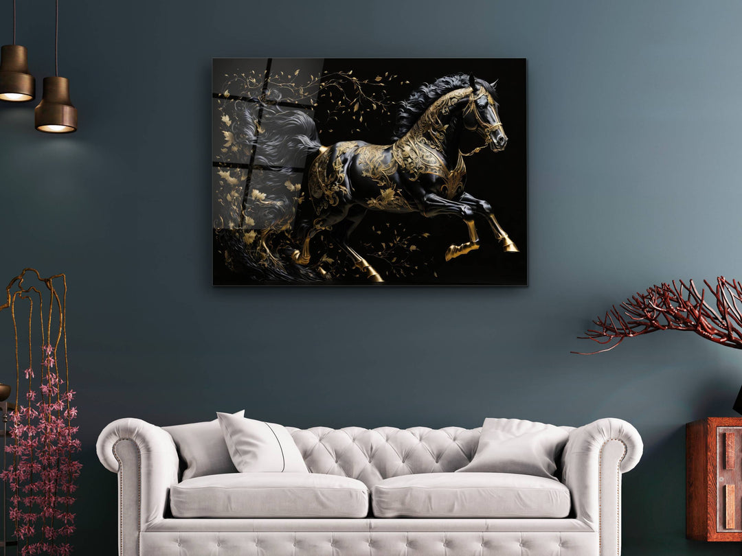 Horse Glass Printing Wall Art - Modern Glass Wall Decor