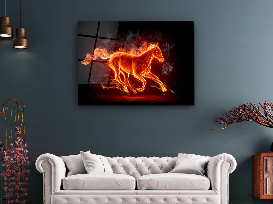 Horse Glass Printing Wall Art - Modern Glass Wall Decor