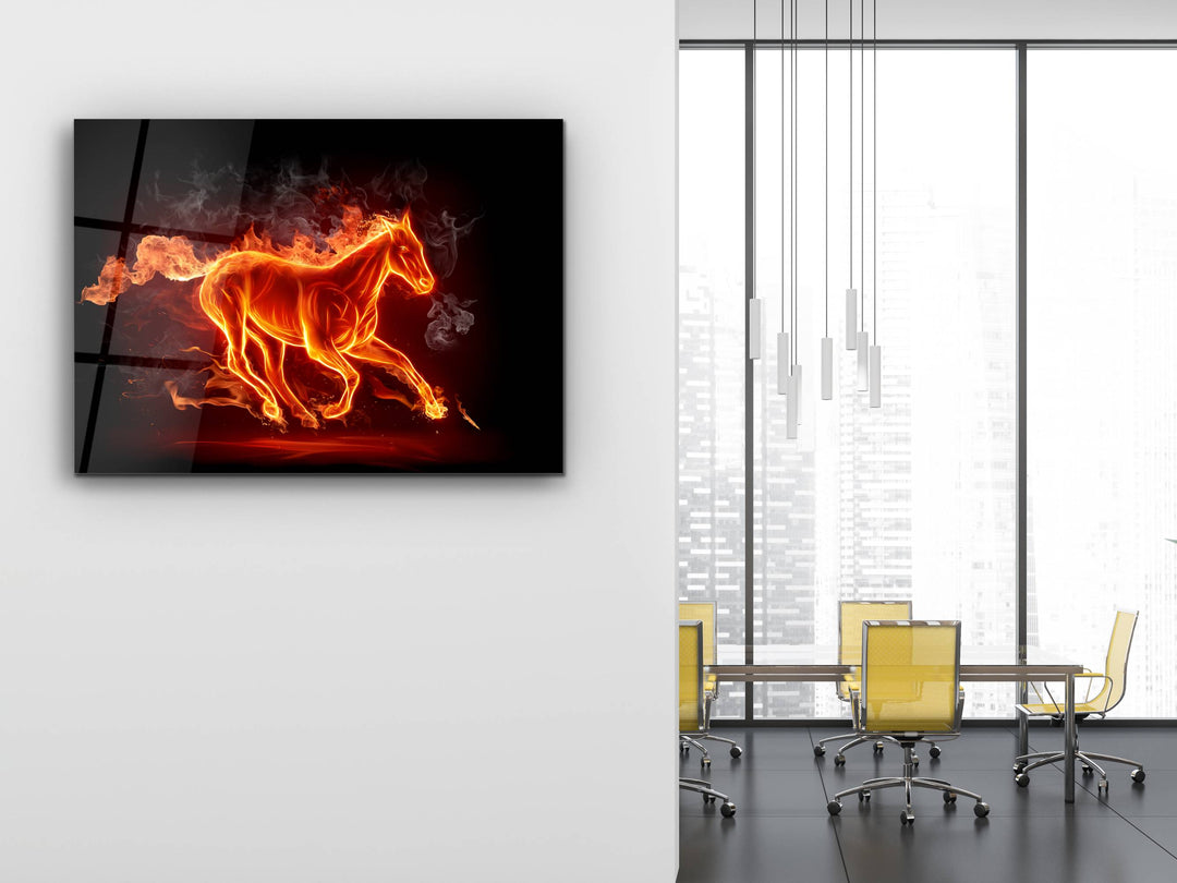 Horse Glass Printing Wall Art - Modern Glass Wall Decor