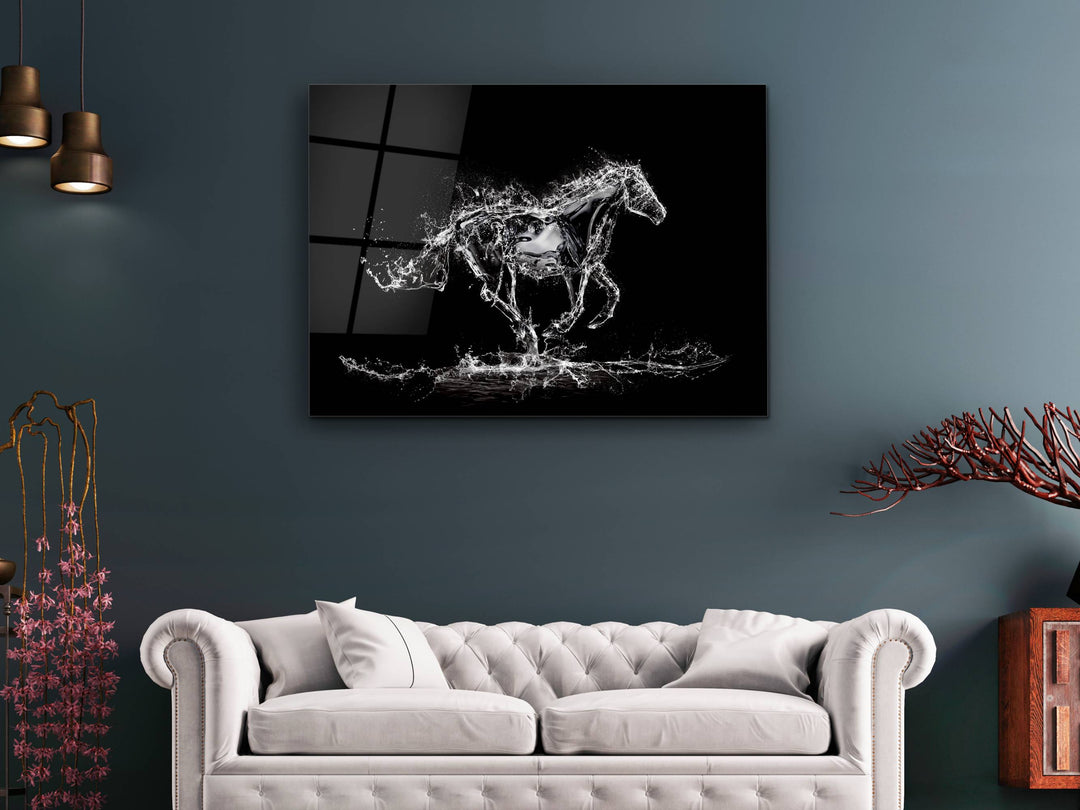 Horse Glass Printing Wall Art - Modern Glass Wall Decor