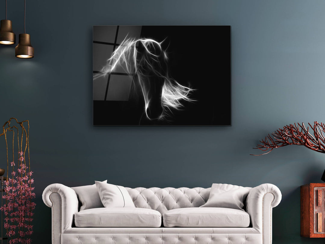 Horse Glass Printing Wall Art - Modern Glass Wall Decor