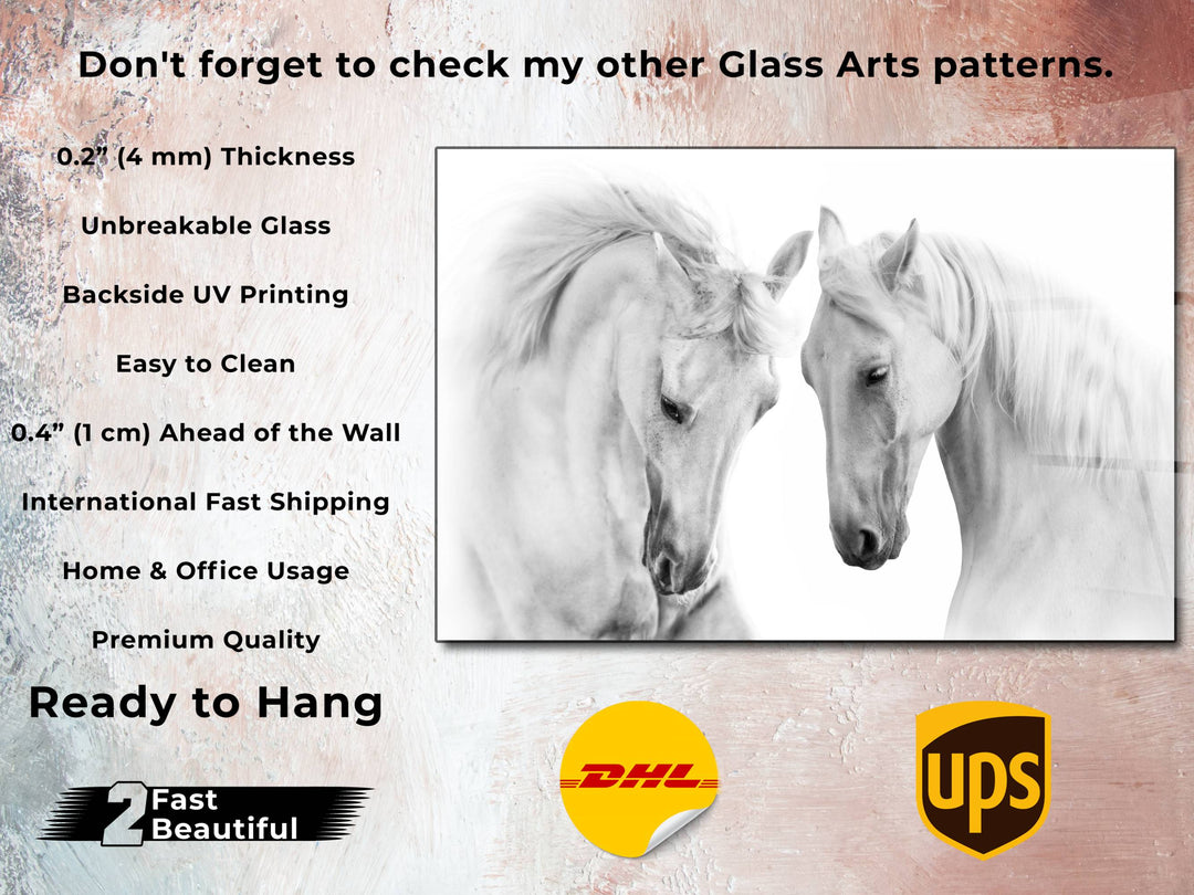 Horse Glass Printing Wall Art - Modern Glass Wall Decor