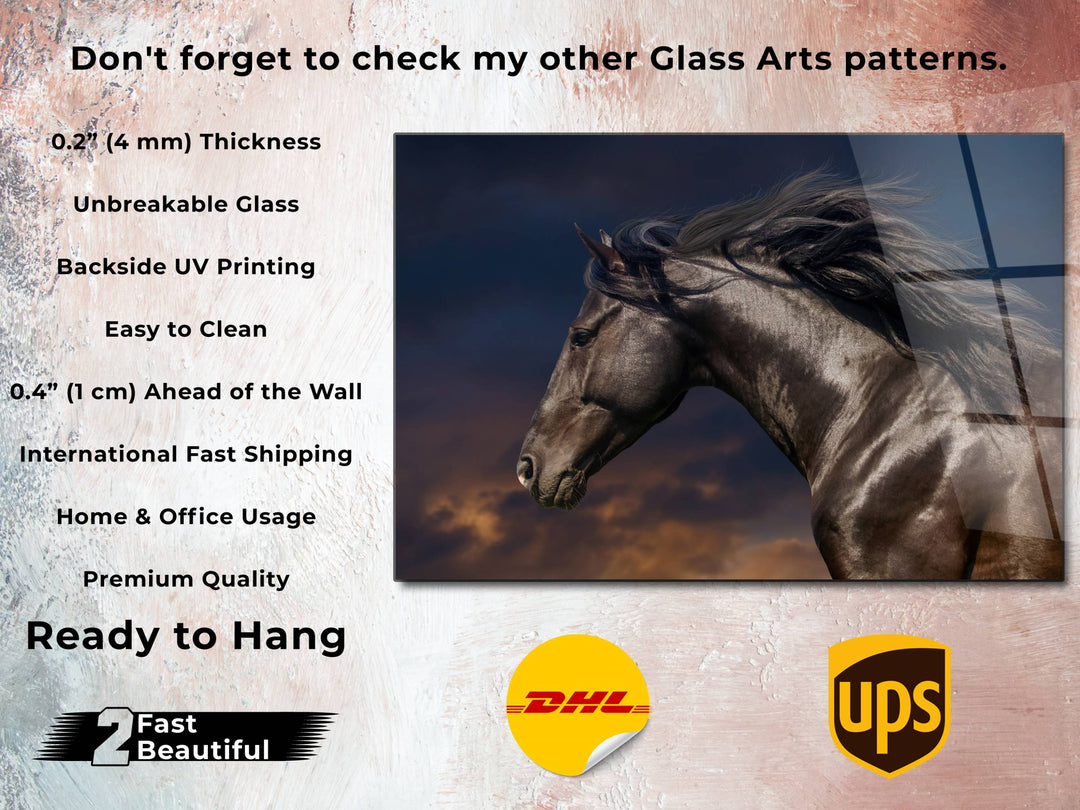 Horse Glass Printing Wall Art - Modern Glass Wall Decor