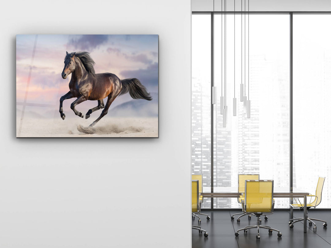 Horse Glass Printing Wall Art - Modern Glass Wall Decor