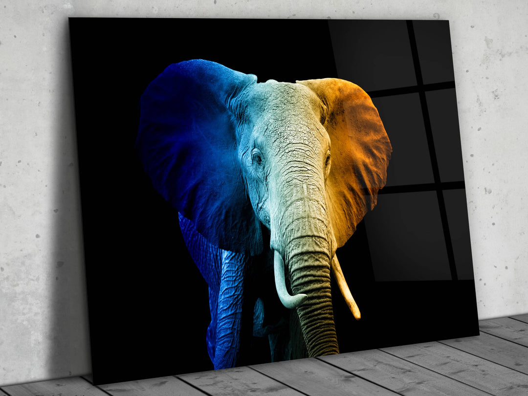 Colorful Elephant Glass Printing Wall Art - Modern Glass Wall Decor