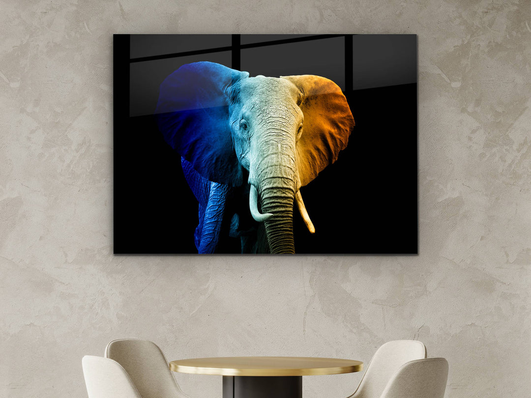 Colorful Elephant Glass Printing Wall Art - Modern Glass Wall Decor