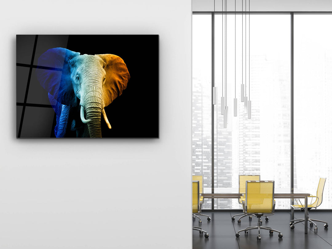 Colorful Elephant Glass Printing Wall Art - Modern Glass Wall Decor