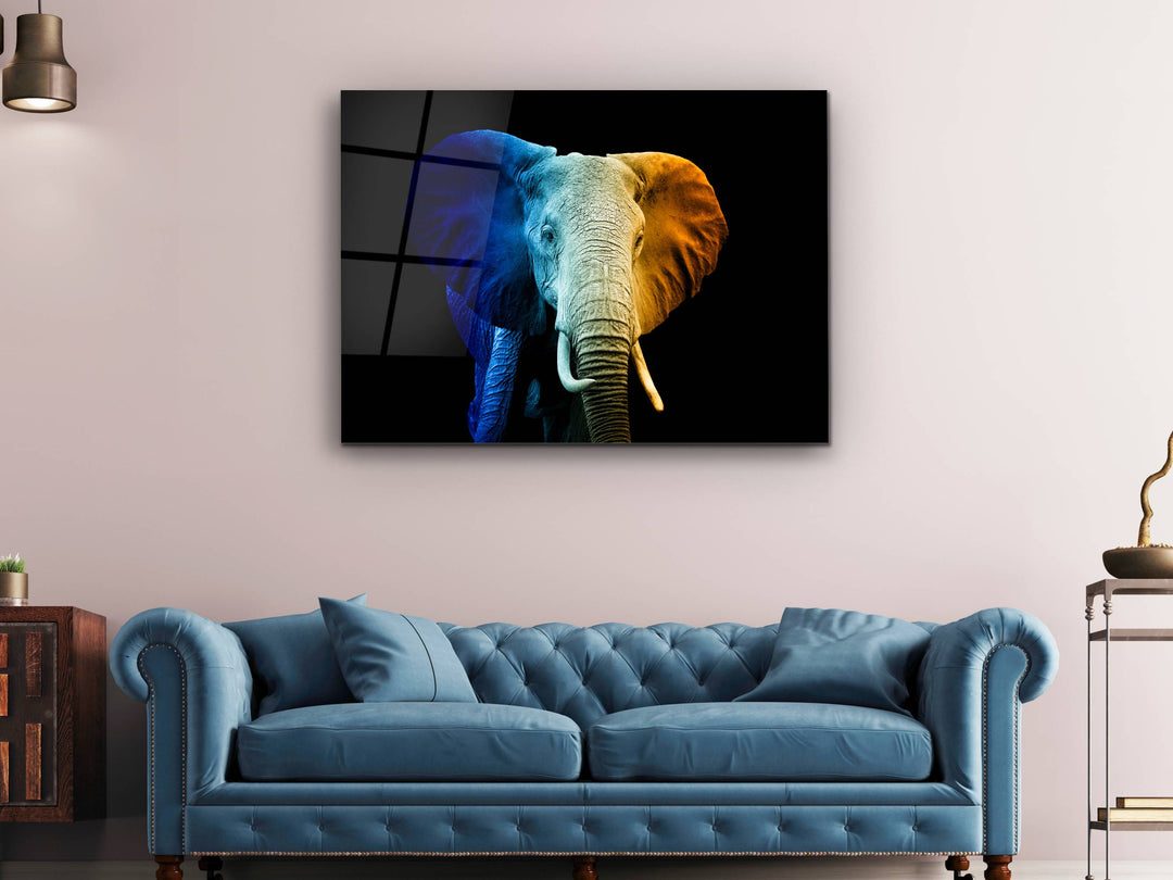 Colorful Elephant Glass Printing Wall Art - Modern Glass Wall Decor