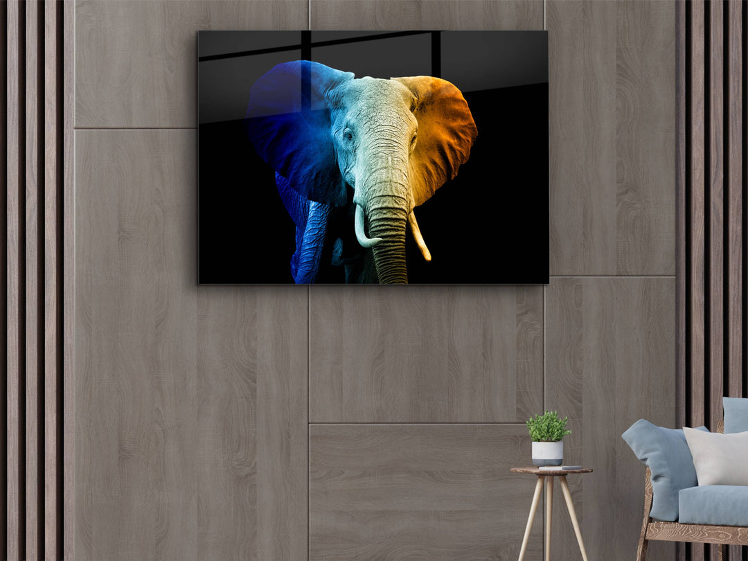 Colorful Elephant Glass Printing Wall Art - Modern Glass Wall Decor