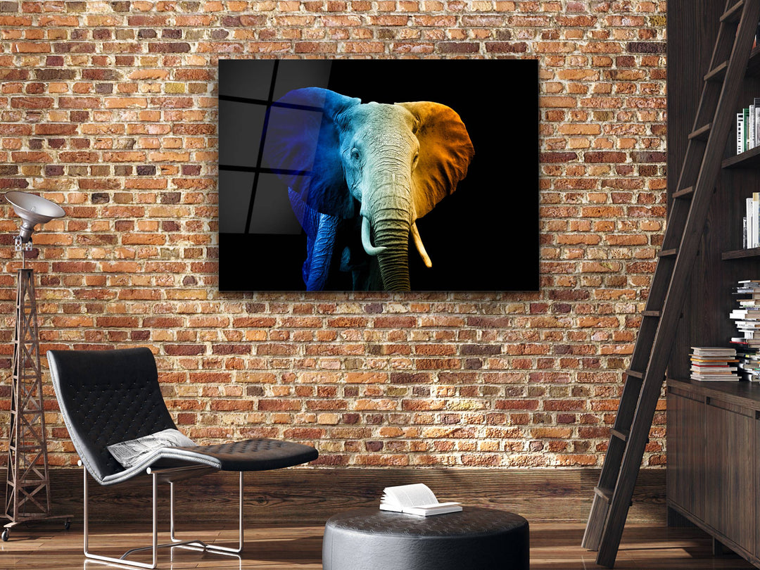 Colorful Elephant Glass Printing Wall Art - Modern Glass Wall Decor