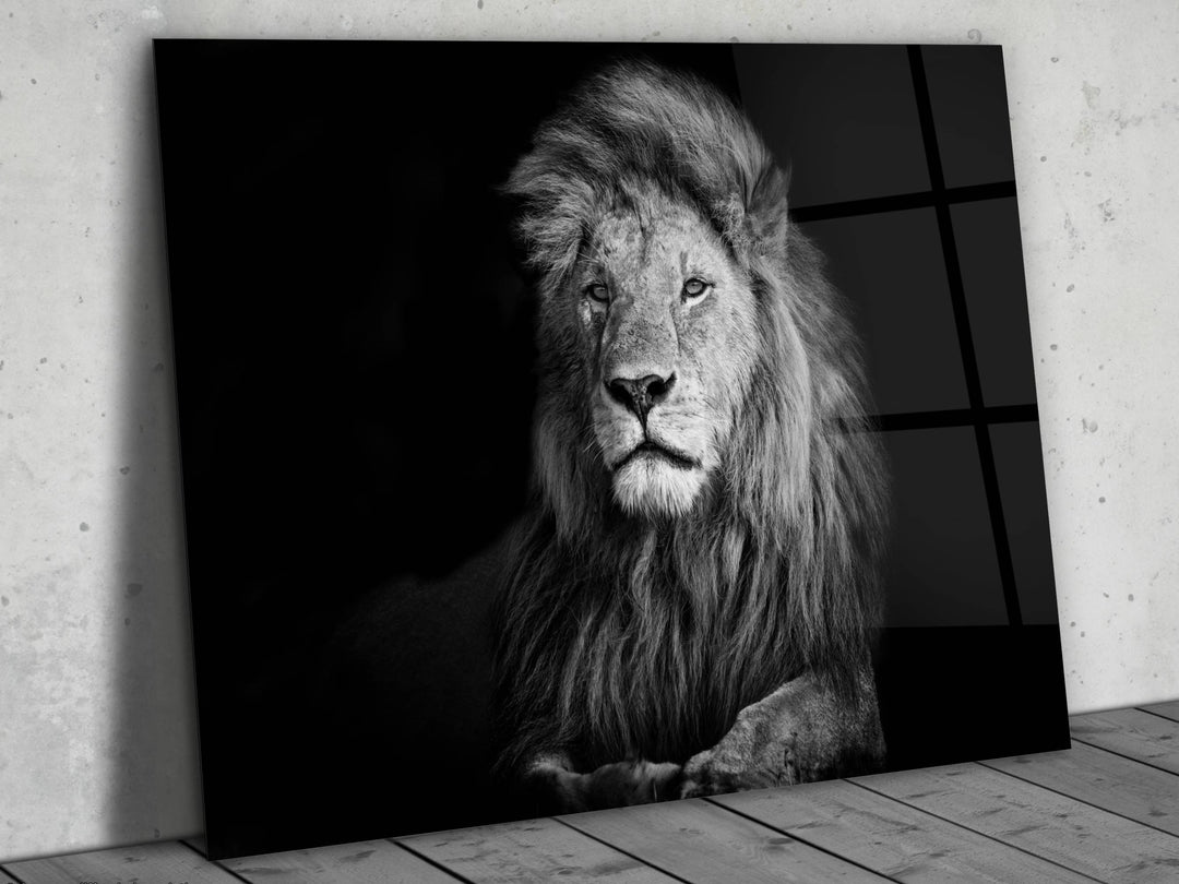 Lion Glass Printing Wall Art - Home Office Wall Decor