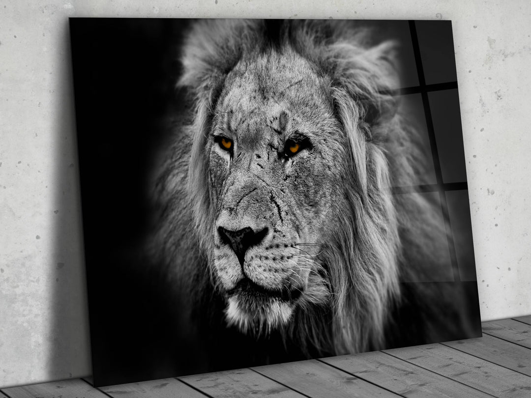 Lion Glass Printing Wall Art - Home Office Wall Decor