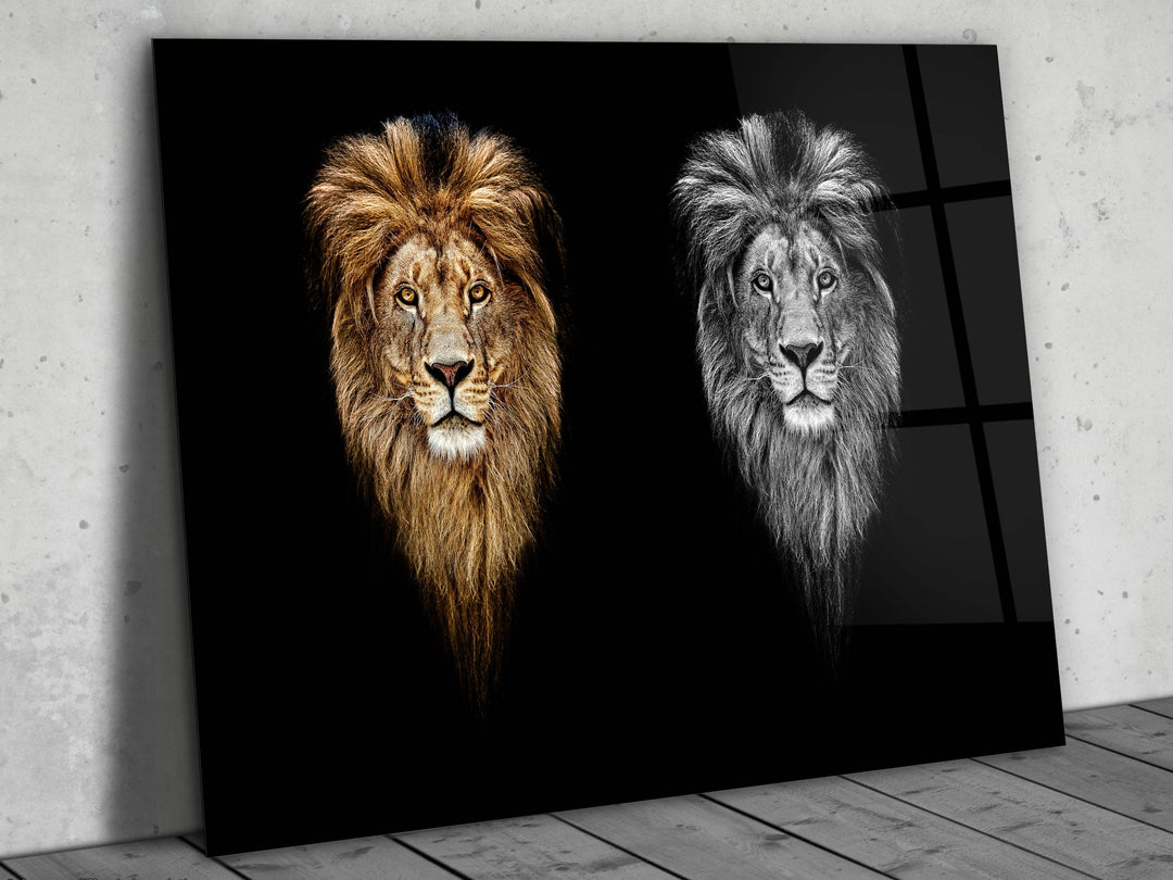 Lion Glass Printing Wall Art - Home Office Wall Decor