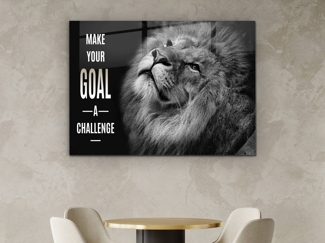 Lion Glass Printing Wall Art - Home Office Wall Decor