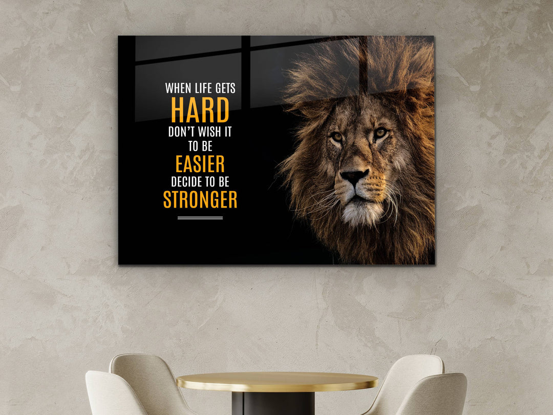 Lion Glass Printing Wall Art - Home Office Wall Decor