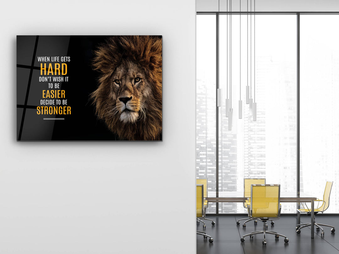 Lion Glass Printing Wall Art - Home Office Wall Decor