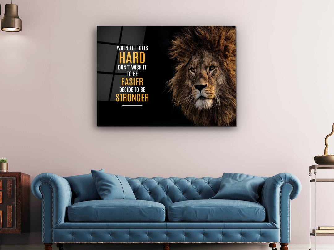 Lion Glass Printing Wall Art - Home Office Wall Decor