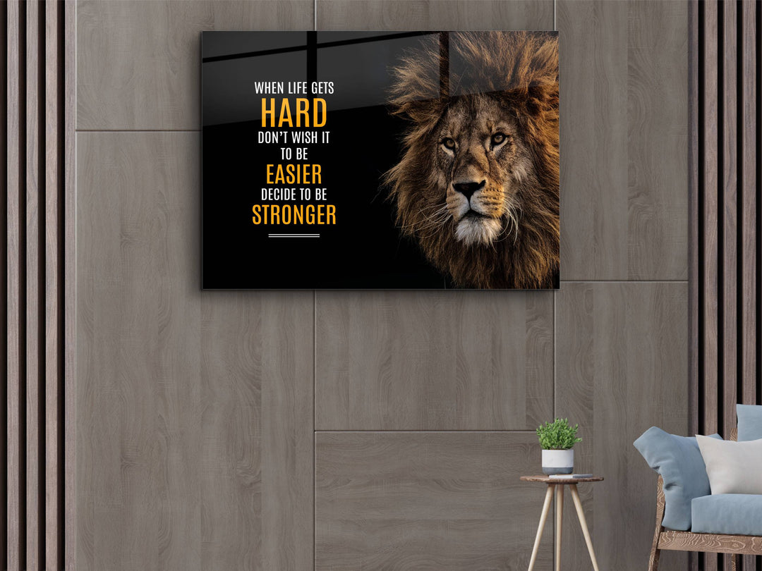 Lion Glass Printing Wall Art - Home Office Wall Decor