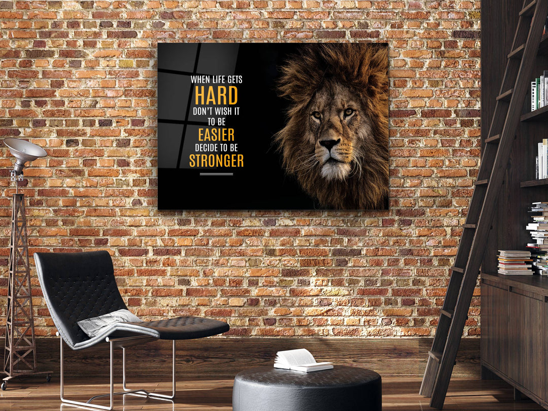 Lion Glass Printing Wall Art - Home Office Wall Decor