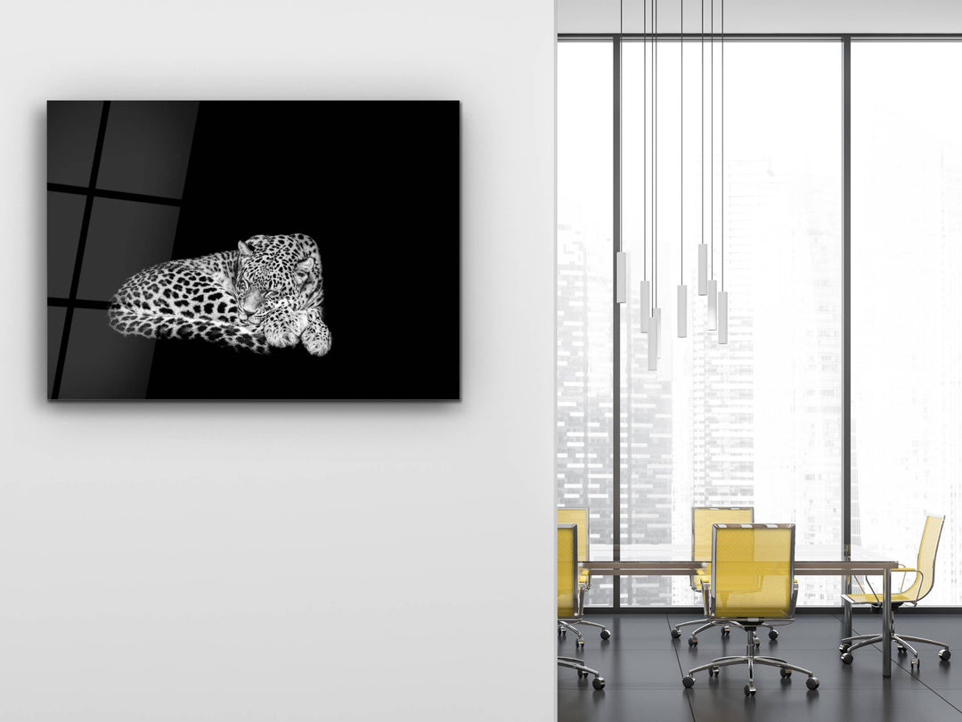 Leopard Glass Printing Wall Art-Home Office Wall Decor