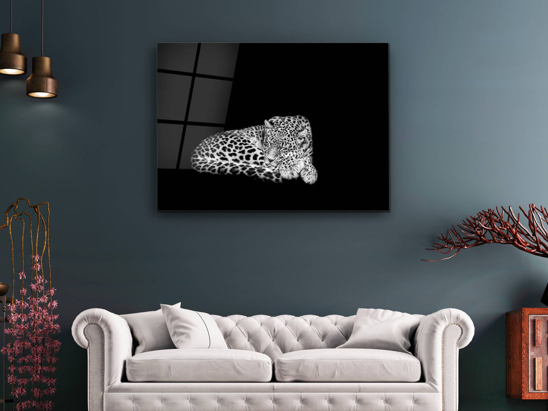 Leopard Glass Printing Wall Art-Home Office Wall Decor