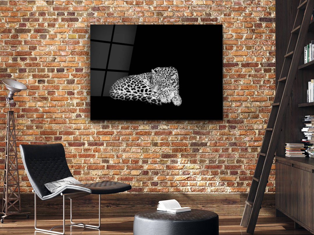 Leopard Glass Printing Wall Art-Home Office Wall Decor