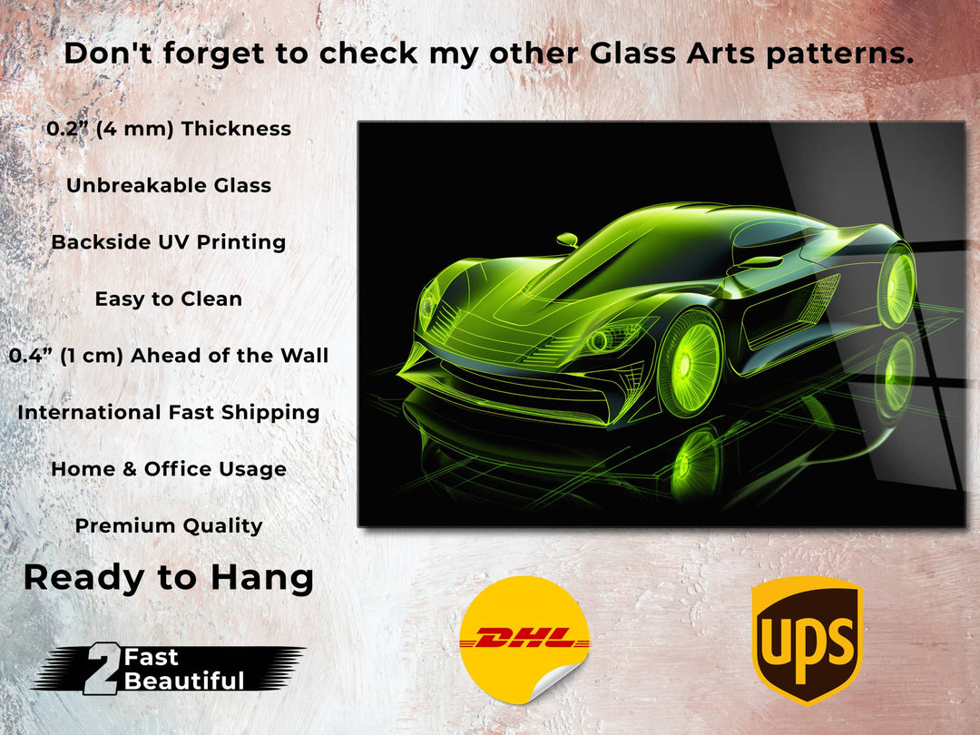 Car Glass Printing Wall Art - Glass Wall Decor