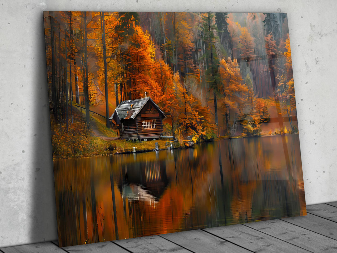 Autumn Landscape Glass Printing Wall Art - Home Office Wall Decor