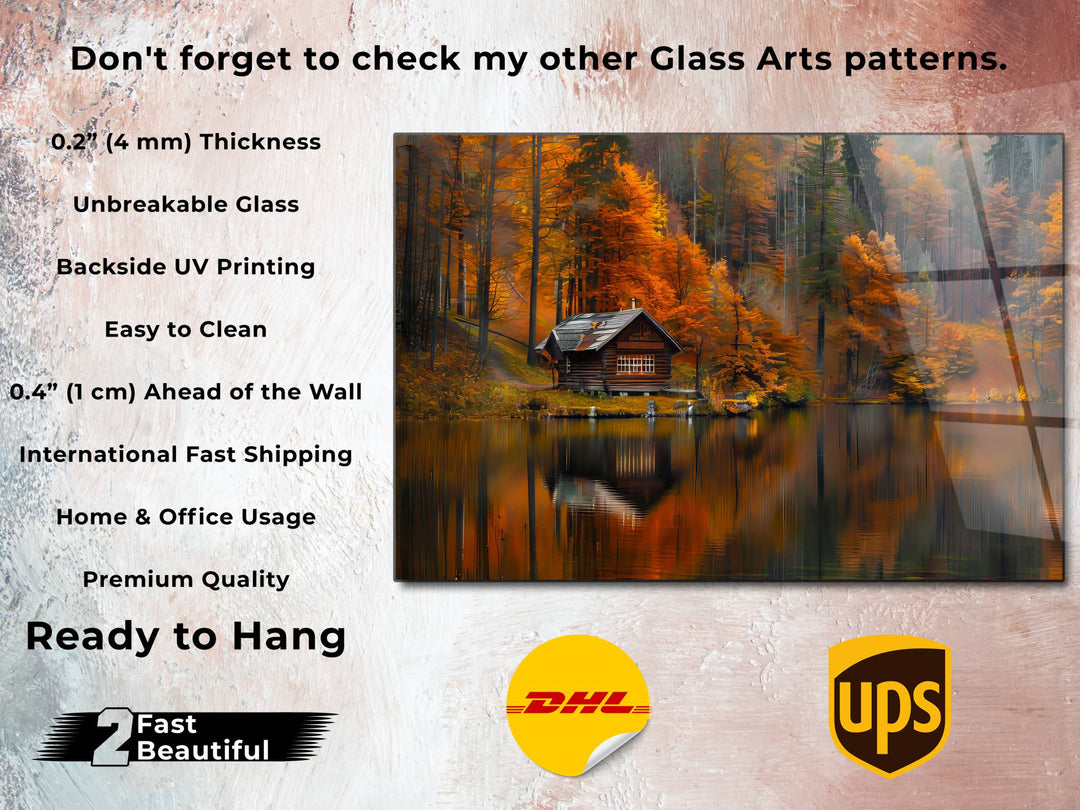 Autumn Landscape Glass Printing Wall Art - Home Office Wall Decor