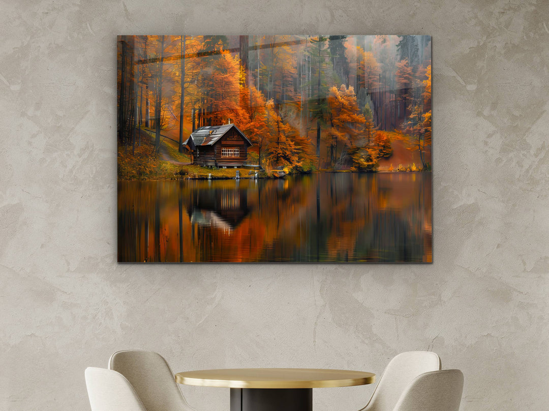 Autumn Landscape Glass Printing Wall Art - Home Office Wall Decor