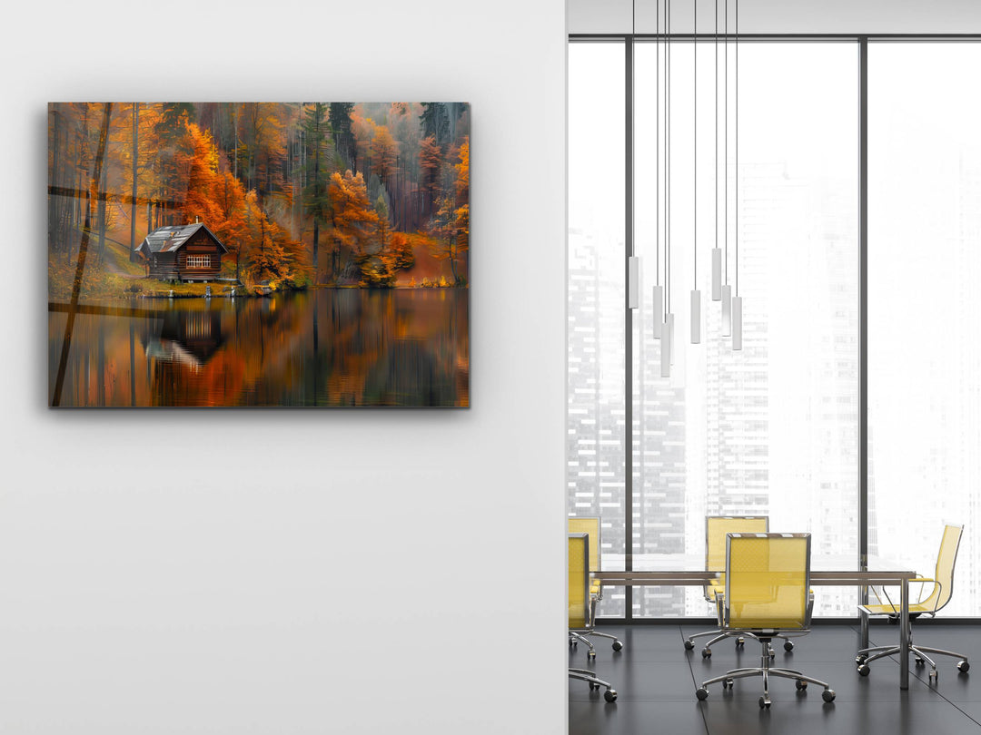 Autumn Landscape Glass Printing Wall Art - Home Office Wall Decor