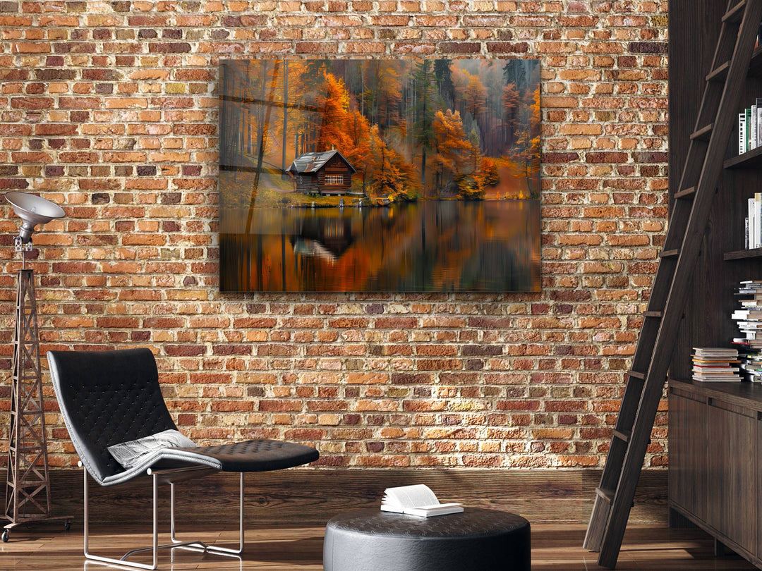 Autumn Landscape Glass Printing Wall Art - Home Office Wall Decor