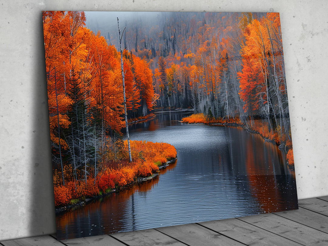 Autumn Landscape Glass Printing Wall Art - Home Office Wall Decor