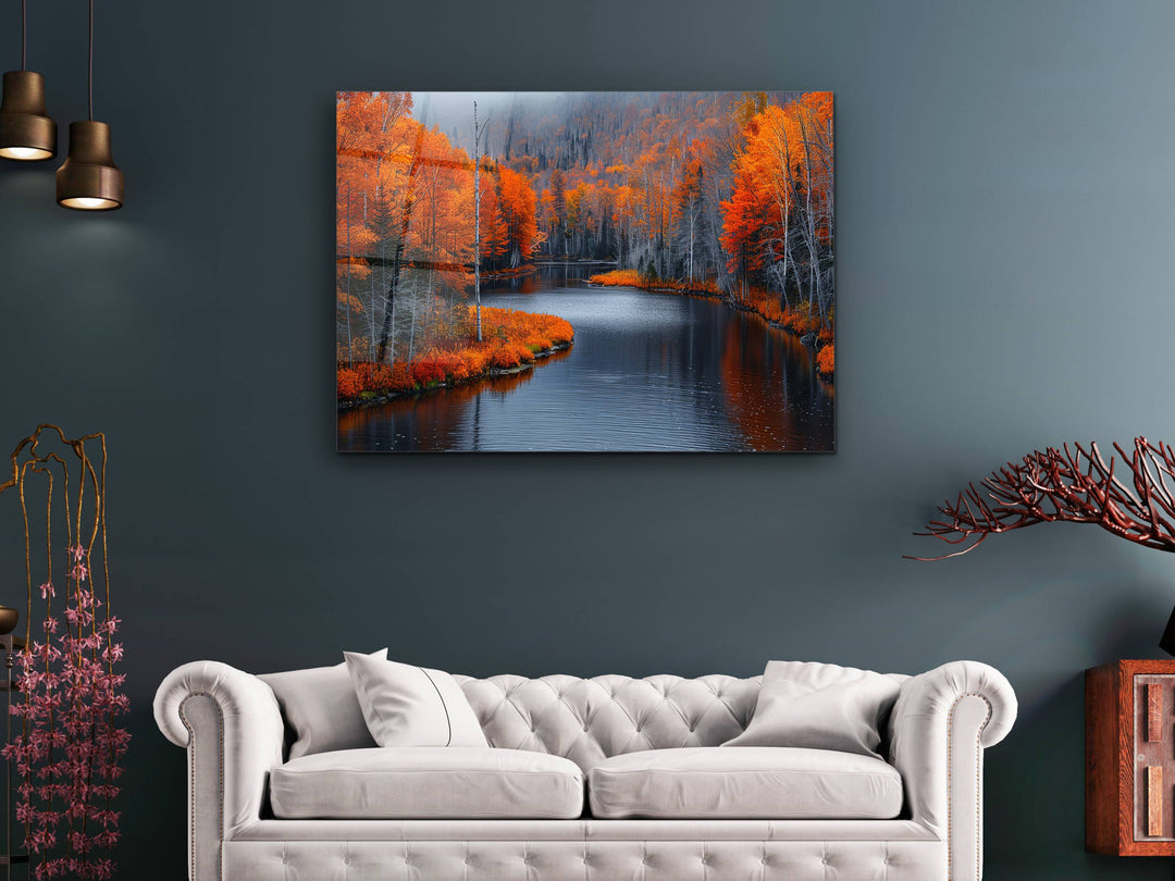 Autumn Landscape Glass Printing Wall Art - Home Office Wall Decor