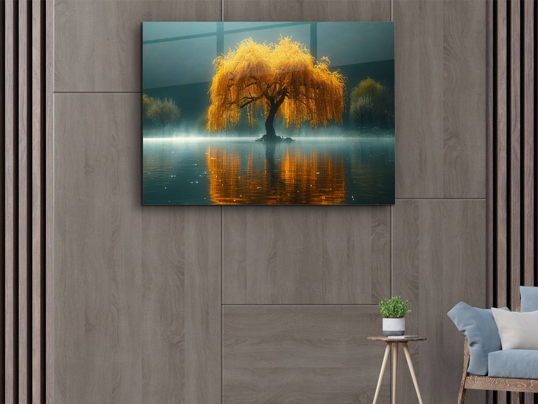 Lake Landscape Glass Printing Wall Art - Tree Wall Decor