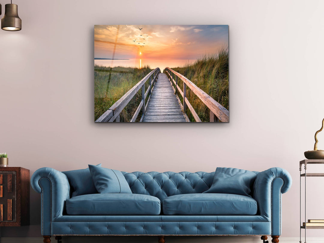 Sunset Landscape Glass Printing Wall Art - Home&Office Wall Decor