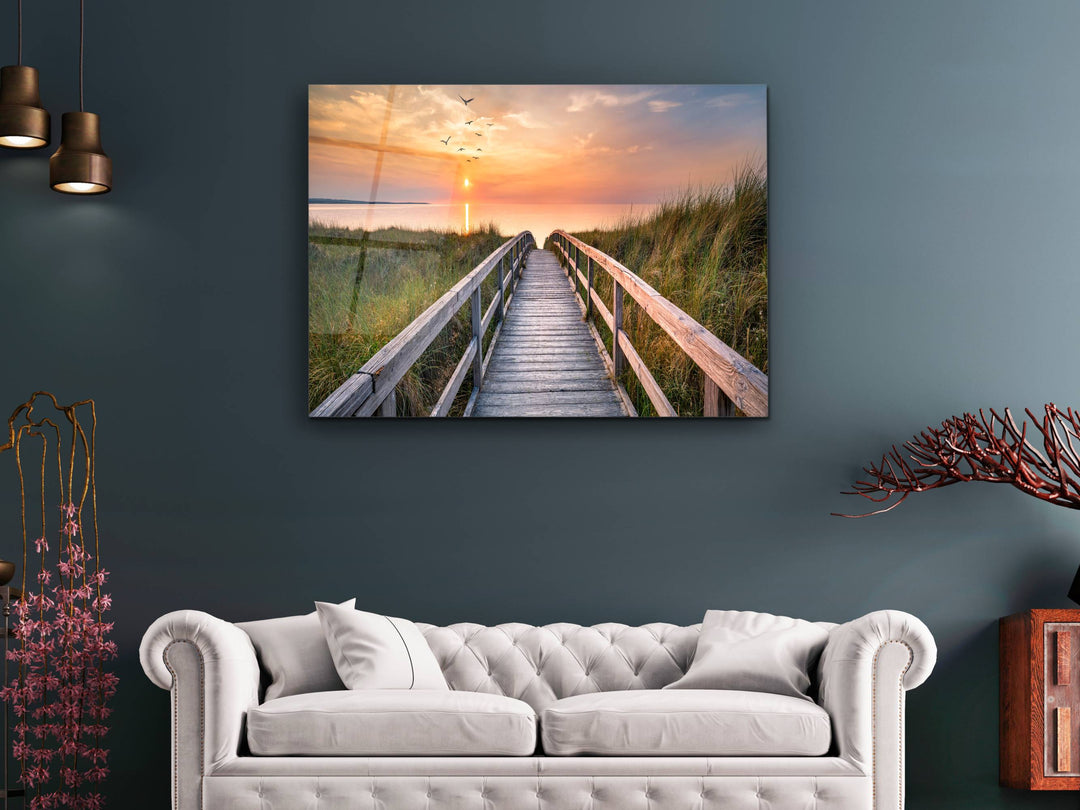 Sunset Landscape Glass Printing Wall Art - Home&Office Wall Decor