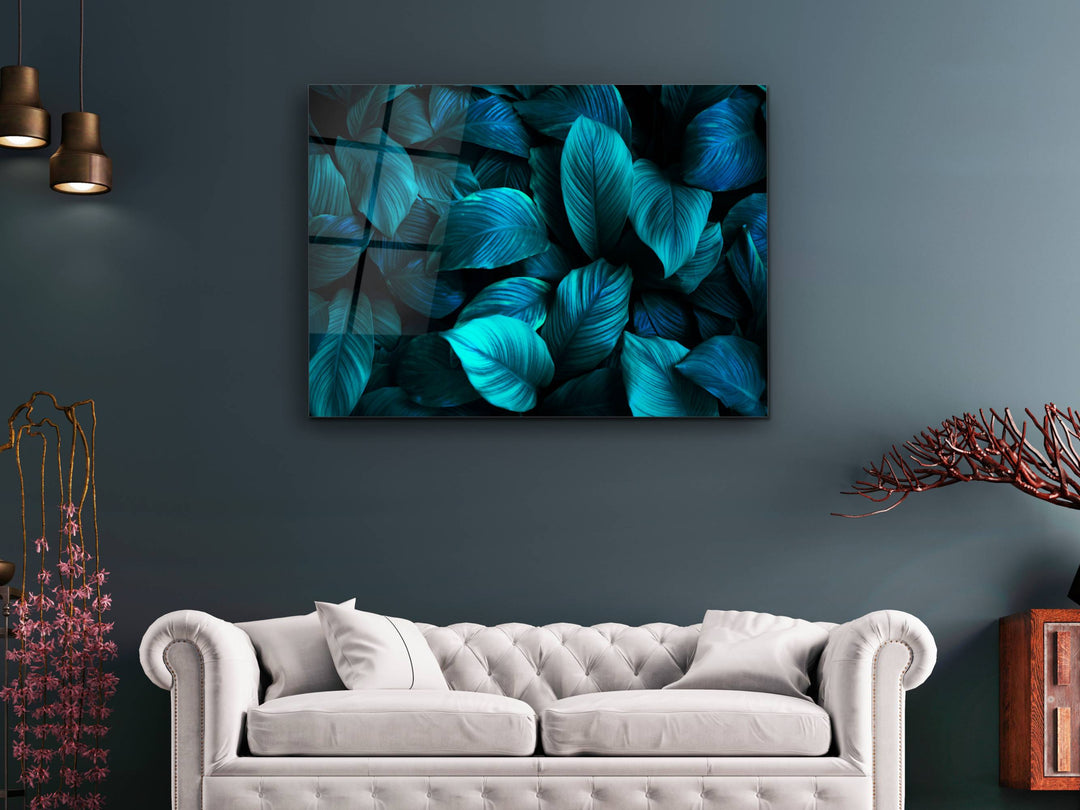 Abstract Floral Glass Printing Wall Art - Modern  Wall Decor